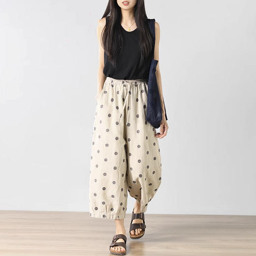 裁缝学苑AH45九分波点印花休闲裤纸样裤子女装夏季直筒裤打版裁剪 商品图5