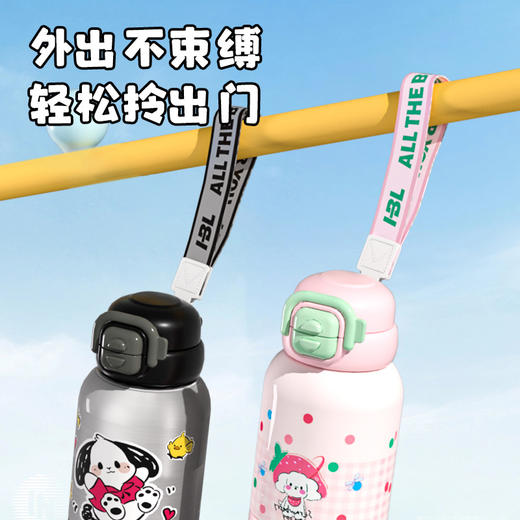 【敲好看❗️食品级316不锈钢保温杯】新款一杯三饮，360度全方位，防漏且密封，便携提绳，一拎即走！开学季学生上学杯子儿童高颜值水杯 商品图2