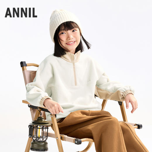 女童半开领长袖上衣秋季新款安奈儿童装EG531560 商品图0