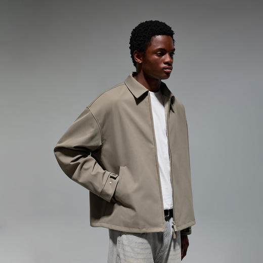 CHINISM赤尘 行政夹克男2025秋季休闲翻领外套高级男士黑色茄克 商品图1