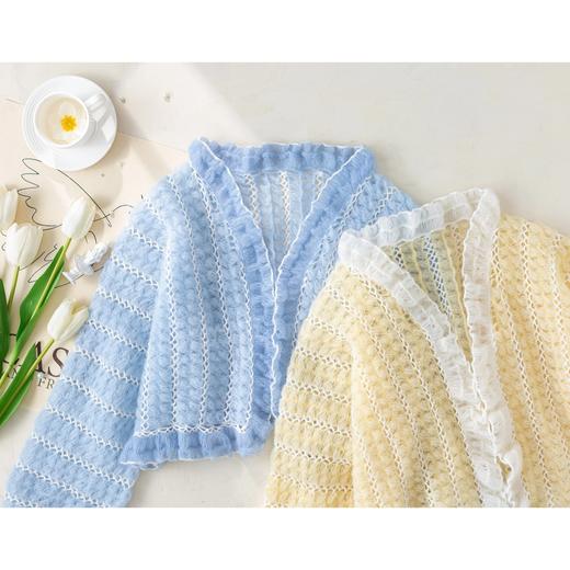 苏苏姐家奶芙蕾丝开衫手工diy编织钩针毛线团自制衣服材料包-预 商品图2