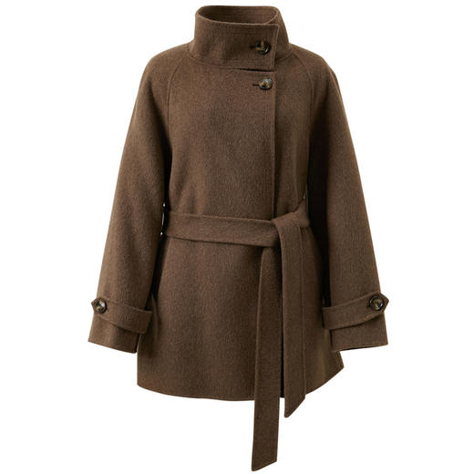 【100绵羊毛】三彩2025冬季新款立领双面呢大衣毛呢外套M 商品图4