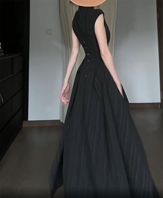 裁缝学苑AQ510新中式无袖立领旗袍纸样连衣裙女收腰大摆长裙图 商品图5