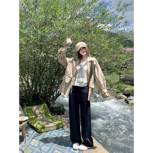 <曾小咸推荐>美式复古高级感直筒2色牛仔裤 商品图3