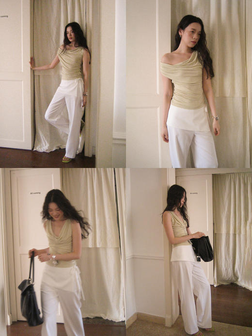 素舶 醋酸混纺轻薄凉感荡领挂脖背心SUPERSCAPE 商品图3