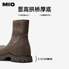MIO米奥袜靴冬季新款圆头中跟厚底增高百搭弹力靴瘦瘦靴女靴M255652010 商品缩略图4