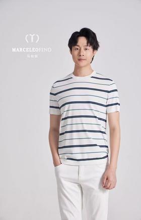 MARCELEOFINO 马仙奴 针织横条圆领 T8113005-59 [10月][广百北京路店] 【9F-折扣】