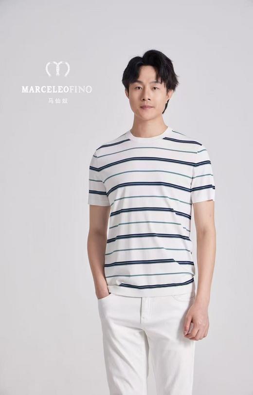 MARCELEOFINO 马仙奴 针织横条圆领 T8113005-59 [10月][广百北京路店] 【9F-折扣】 商品图0