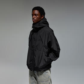 CHINISM赤尘 机能三防夹克男秋季黑色男士运动户外防风连帽外套