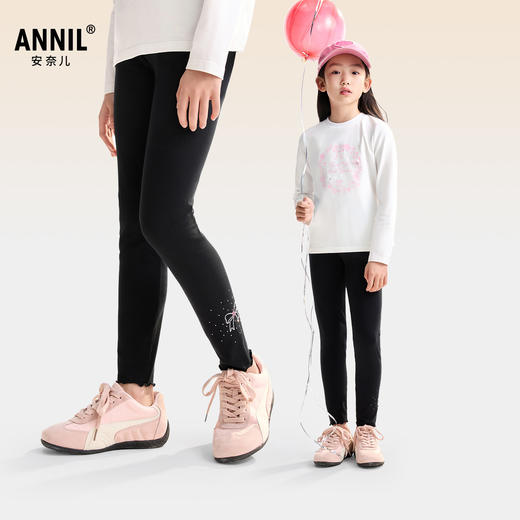 女童全腰针织打底裤秋季新款安奈儿童装EG536520 商品图0