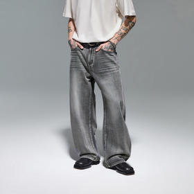 CHINISM赤尘 12盎司微弯刀牛仔裤男2025夏季水洗猫须撞钉男士裤子