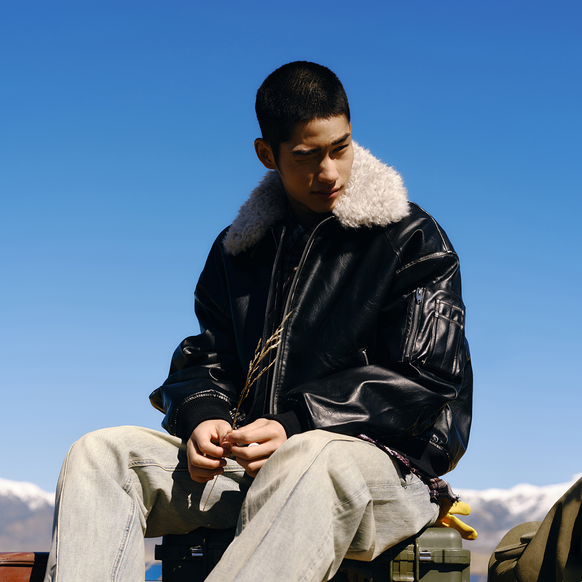 CHINISM赤尘 MA1飞行员夹克男冬季新款美式毛领加厚保暖男生外套