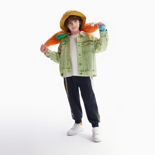 【秒】【MQD】童装儿童彩牛外套春秋装款男童连帽牛仔印花中大童外套 商品图3