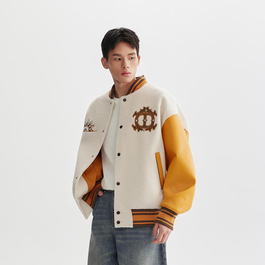 CHINISM赤尘 《唐探1900》联名系列 毛呢棒球夹克男2025春季 商品图2
