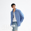 CHINISM赤尘 蓝色条纹休闲长袖衬衫男秋季新款美式男士衬衣外套 商品缩略图1