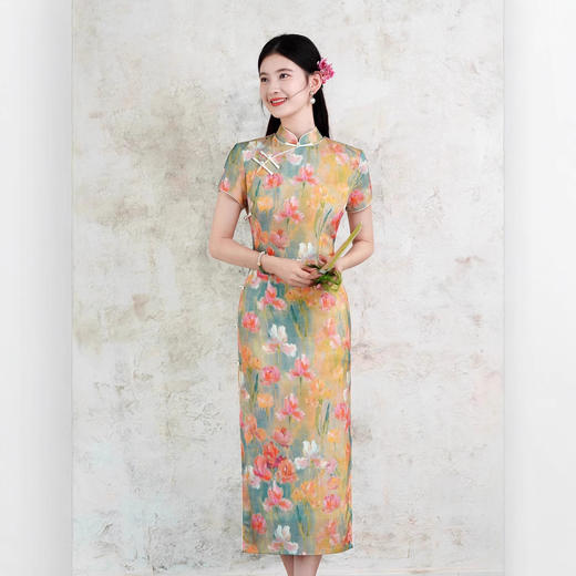 夏季旗袍改良云锦连衣裙日常可穿WC8771 商品图3