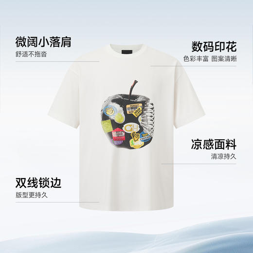 CHINISM赤尘 黑色凉感短袖t恤男夏季新款美式印花男士休闲半袖 商品图2