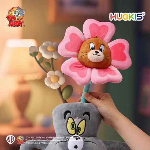 【正版授权】猫和老鼠花瓶CP毛绒玩具卡通汤姆猫变身花瓶玩偶杰利鼠花朵礼物公仔 商品图2