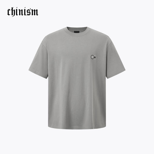 【商场同款】CHINISM赤尘 灰色印花短袖男夏季新款男士纯棉t恤 商品图0