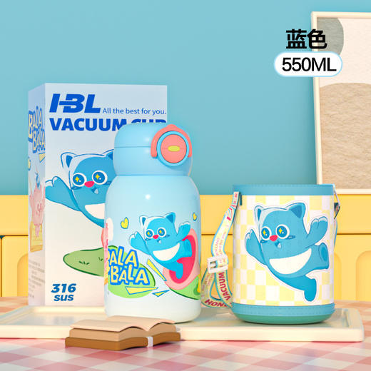 【奇妙畅饮❗双饮儿童保温杯】316不锈钢，耐腐蚀抗氧化，多重密封，洒脱不撒漏，2.5CM加宽加硬背带，食品级大容量水杯小学生上学男孩吸管杯子防摔QQ 商品图7