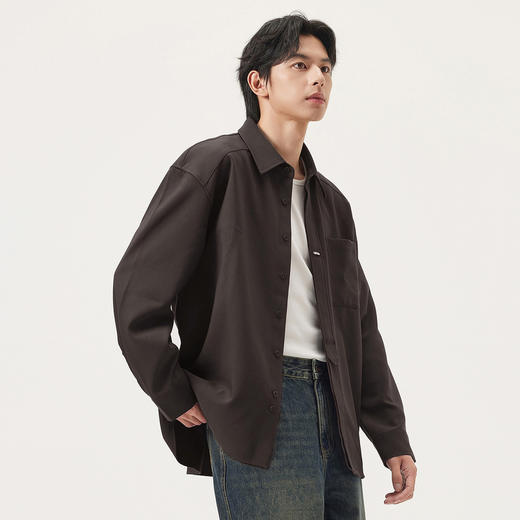 gxg.jeans男装  不规则门襟设计简约休闲衬衫外套男 25年秋热卖 商品图1
