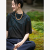牧衣游原创 涌云工艺香云纱T恤新款黑色简约百搭短袖上衣 云澜 商品缩略图1