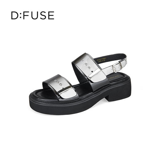 D:FUSE迪芙斯夏季新款金属控凉鞋前卫感机能风高级灰超轻凉鞋女DF42115221 商品图1