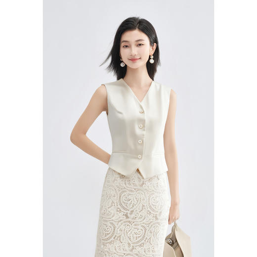 剩L/XL 【莱赛尔气质马夹】女秋季时尚高级感洋气通勤显瘦无袖百搭马夹4358 商品图1