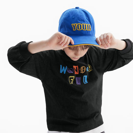 【MQD】童装男童长袖t恤春秋季款圆领儿童打底衫宝宝字母内搭上衣 商品图2