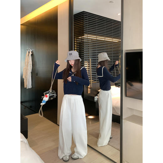 <曾小咸推荐>韩系垂感慵懒风宽松阔腿休闲裤 商品图3