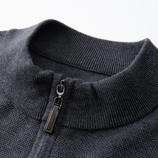 【DWP】大依优型大码男装秋冬新款羊毛衫男士加肥加立领保暖舒适弹力拉链开衫 商品图8