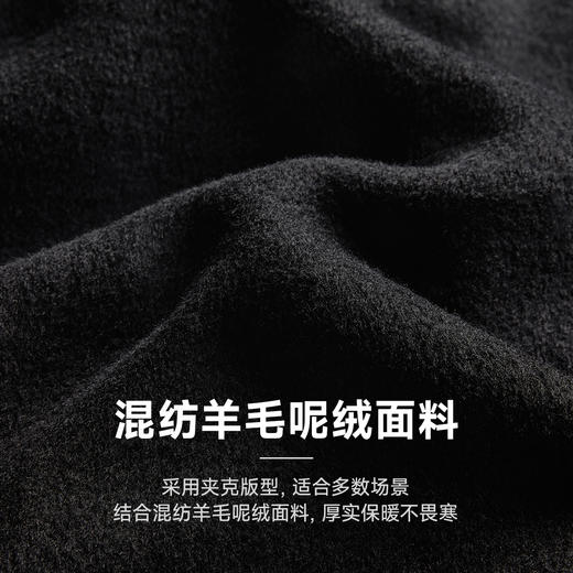 CHINISM赤尘 重磅羊毛呢绒毛呢外套男冬季夹棉棒球夹克男士外套 商品图1