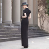 走秀旗袍2025新款弹力免烫高端舞台表演出服团队年轻黑色修身显瘦 商品缩略图1