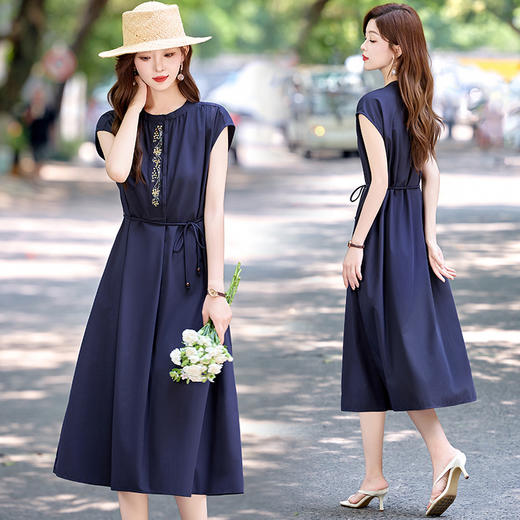 时尚无袖连衣裙，气质收腰显瘦洋气减龄裙子HR-LMYS8848 商品图1