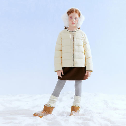 笛莎Deesha 童装女童羽绒服2025冬新款女童时尚经典撞色轻薄羽绒服 商品图2