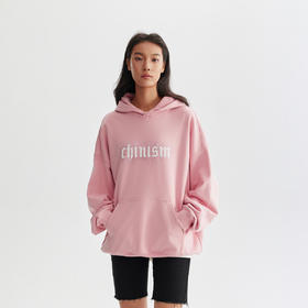 CHINISM折扣季 粉色烫钻连帽卫衣外套男秋季新款宽松潮牌套头帽衫