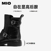 MIO米奥水洗牛皮切尔西靴皮带扣擦色褶皱马丁靴女鞋M255672601 商品缩略图4