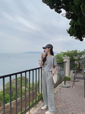 金蘑菇菇【day off假日西裤】柔软舒适百搭中高腰拖地裤休闲长裤