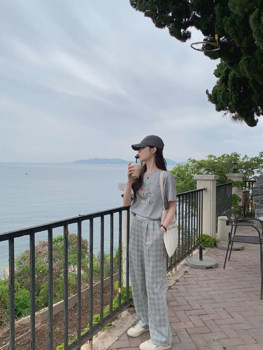 金蘑菇菇【day off假日西裤】柔软舒适百搭中高腰拖地裤休闲长裤 商品图0