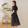 法式时尚洋气圆领短袖裙子，休闲收腰显瘦碎花连衣裙HR-6225 商品缩略图3
