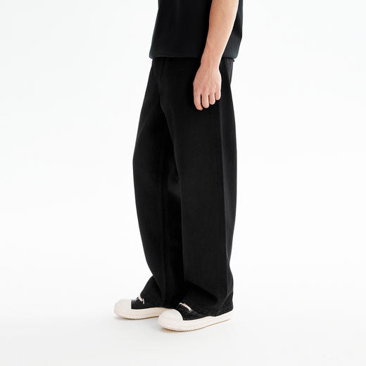 CHINISM赤尘 黑色酵素水洗直筒牛仔裤男春季新款宽松休闲男士裤子 商品图1