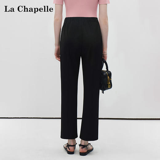 拉夏贝尔/La Chapelle高腰开叉微喇裤显瘦通勤百搭九分休闲裤 商品图4