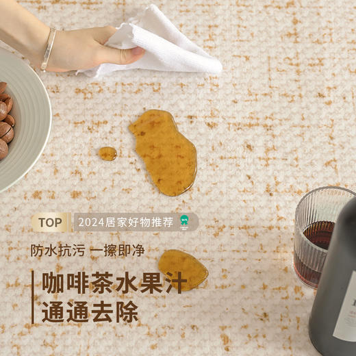 【0甲醛+高效抗菌+防螨】地毯客厅卧室奶油风纯色防水耐脏免打理地垫 ，抗污免洗一擦即净！咖啡茶渍通通搞定，亲肤无甲醛，品质感爆棚✨ 商品图1