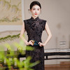 SC21799无袖黑色国风新中式长款旗袍改良年轻款2025新款女复古修身晚礼服 商品缩略图3
