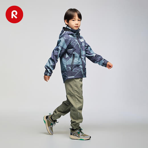芬兰reima2025男女儿童中童拒风拒水抓绒保暖运动印花软壳夹克 商品图4