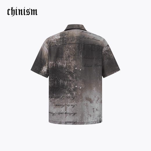 CHINISM赤尘 莱赛尔古巴领短袖衬衫男夏季美式男士宽松休闲衬衣 商品图1