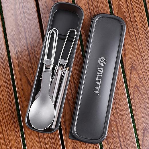 【纯钛户外折叠勺/套装】户外野营纯钛折叠刀叉勺家用钛合金沙拉叉勺子野餐便携餐具三件套 商品图11