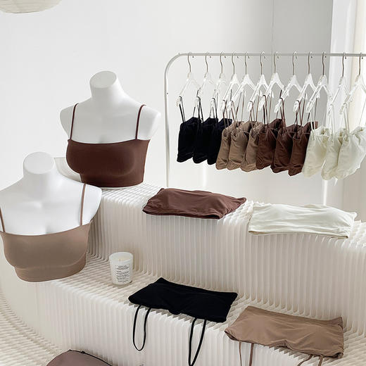 特价清不退换！官网700+台湾m家 3D厚垫辣妹抹胸吊带聚拢背心式女内搭 打底可外穿文胸内衣 商品图3