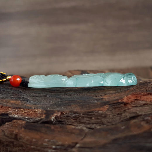 【天然正品】A货翡翠天然收藏级木那飘蓝花正桩高冰种观音坐莲（平安安乐）翡翠吊坠项链56.7*37.6*6.5MM（皆取最大值）中性款现售价：38800！080825NJM29 商品图7