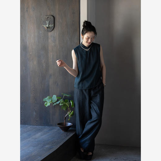 牧衣游原创 重磅25姆米香云纱阔腿裤子宽松禅意真丝休闲裤 来闻 商品图3